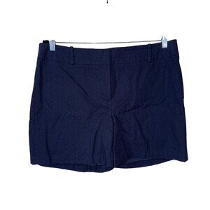 Talbots Womens Navy Eyelet Cotton Blend Shorts Size 14